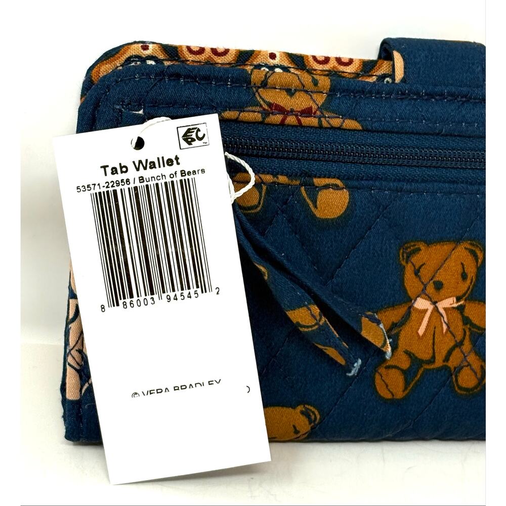Vera Bradley Bunch of Bears Tab Wallet EXACT NWT 2025 Teddy Bears Blue Red - Picture 5 of 13